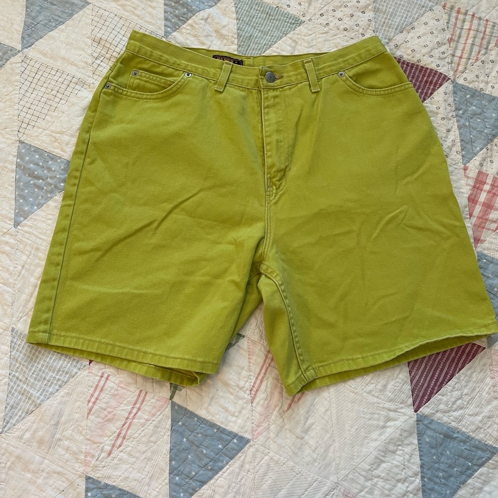 Vintage green denim faded glory 90s mom jean shorts
